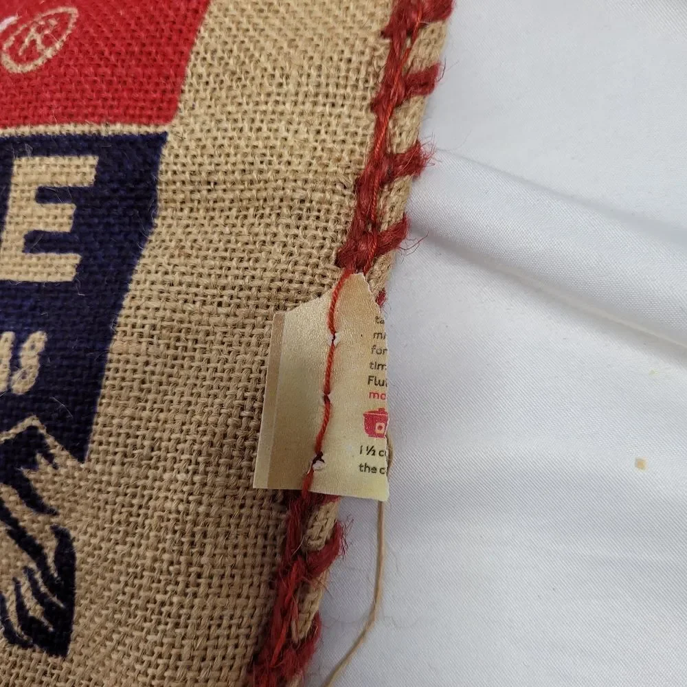 UPCYCLED Basmati rice bag‎ tote with zipper closure burlap shopping